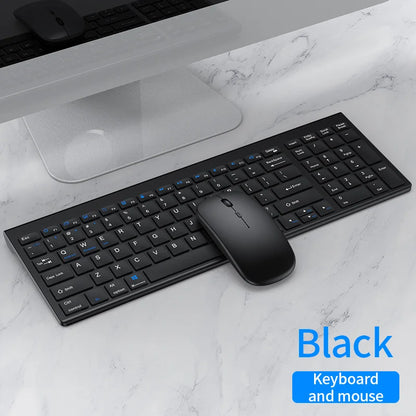 JOMAA Bluetooth-&2.4G-USB-Tastatur-und-Maus-Set für Laptop, Computer und iPad, wiederaufladbare kabellose Tastatur-und-Maus-Kombination, leise