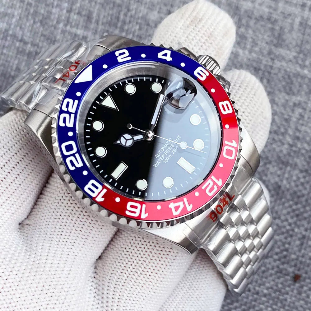 200m wasserdichte Miyota 8215 Automatikuhr für Herren, Taucheruhr, 40mm, mechanisches Uhrwerk, Leuchtanzeige, Jubilee-Armband, Glide-Lock-Schließe