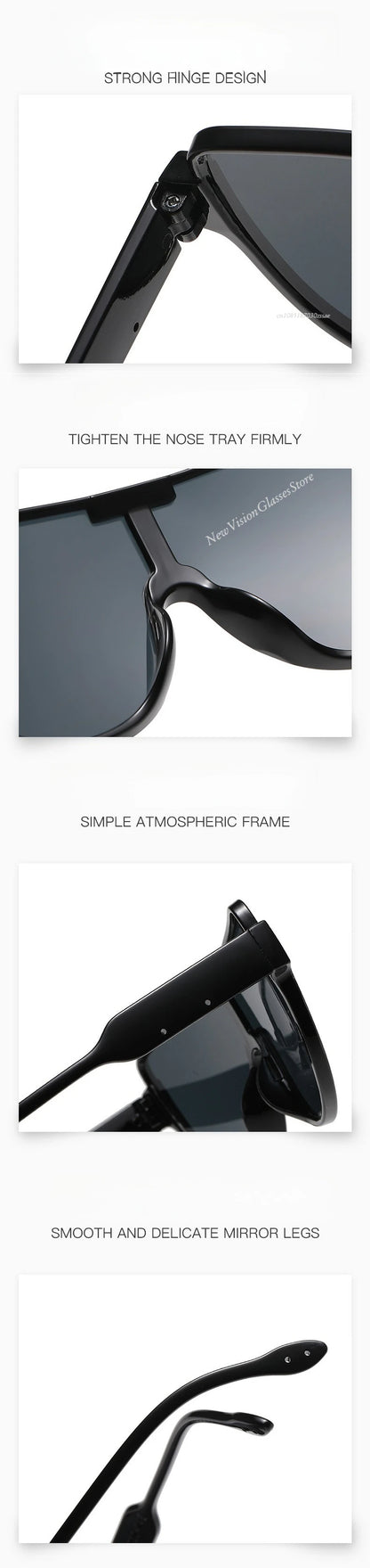 2025 New Design Monoblock Semi-round Sunglasses Designer Half Frame Goggle Shades Outdoor Oversized Sun Glasses for Women & Men