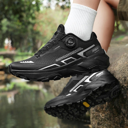 Chaussures de course pour hommes 2025 nouvelles chaussures de randonnée hors route en plein air en maille respirante amorti chaussures de marche plates en maille souple pour homme