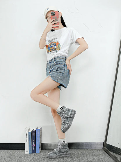 Autumn and Winter High Top Men's Fashion Trend Retro Gray Parent-Child Work Sports Shoes