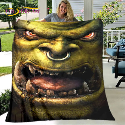 World of Warcraft, WOW Game Gamer Soft Plush Blanket,Flannel Blanket Throw Blanket for Living Room Bedroom Bed Sofa Picnic Cover