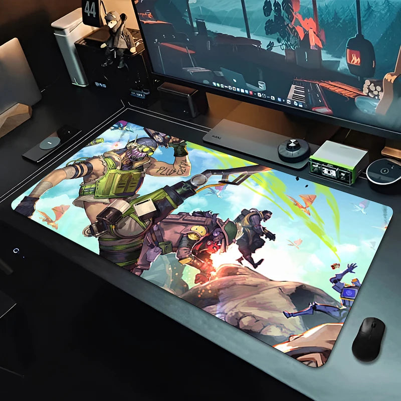 Apex Legends Caustic egérpad, nagy méretű játékos kiegészítő, egérpad, gamer asztali szőnyeg, irodai billentyűzet, XXL, anime szőnyeg, sebesség