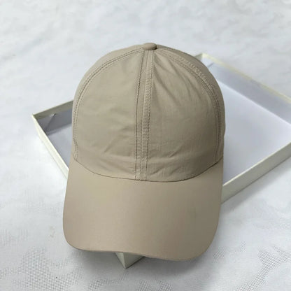 Summer Quick-dry Baseball Cap for Men Sun Hat Solid Color 100% Polyester Adjustable Cool Outdoor Riding Hiking Caps for Male