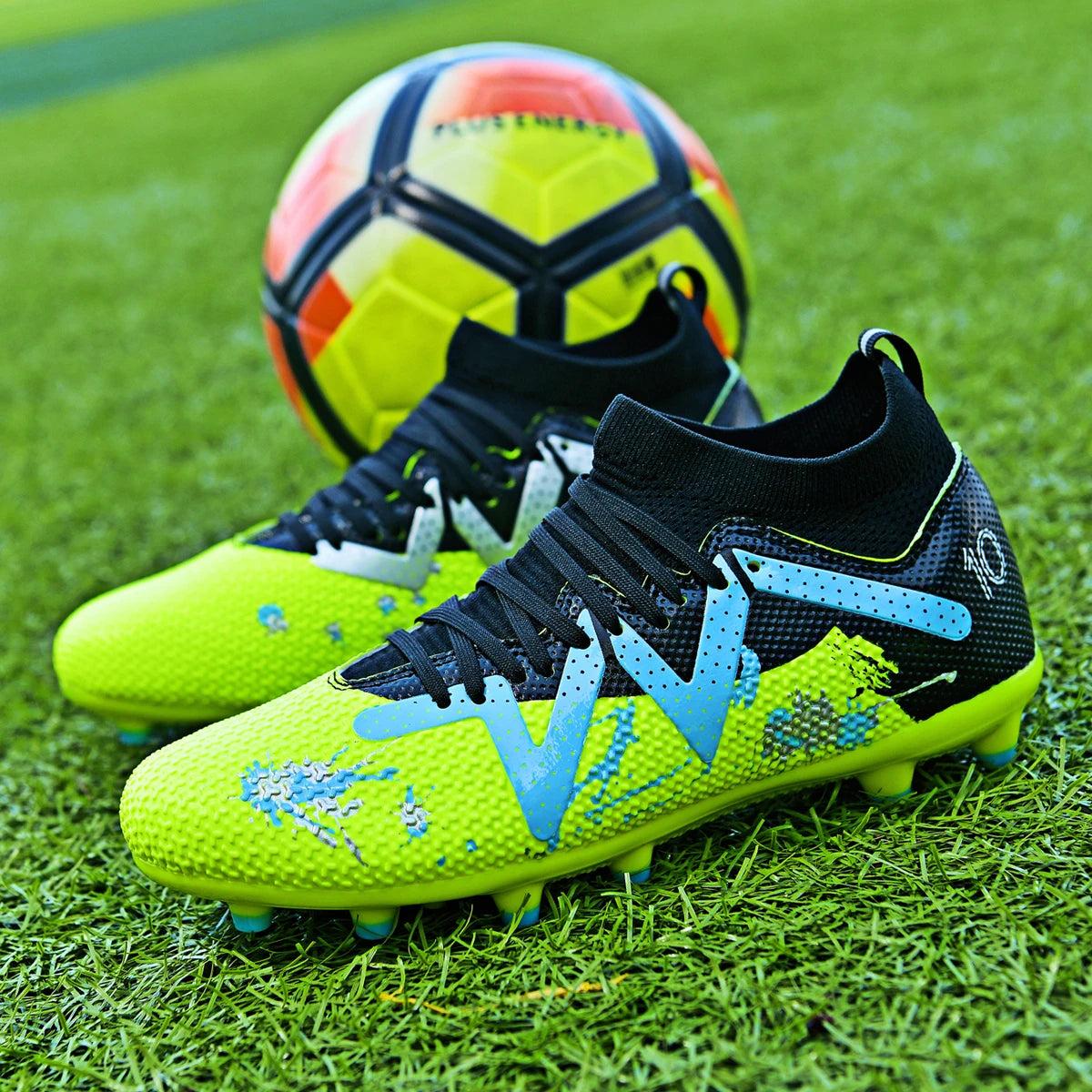 Fashion AG FG football shoes PU Fabric Lightweight Upper TPU Wear Resistant Sole Non-slip For Men Women Training Match