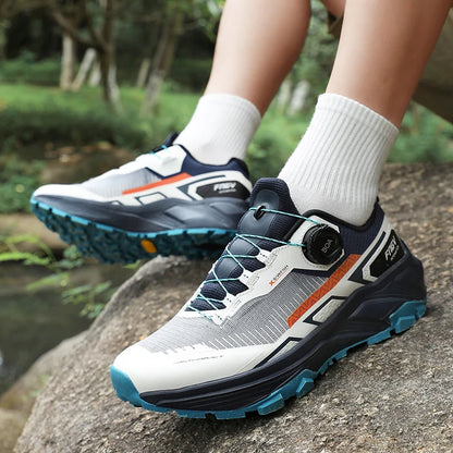 Chaussures de course pour hommes avec boucle rotative, baskets légères en maille respirante pour hommes, chaussures de sport décontractées imperméables pour la salle de sport et l'entraînement