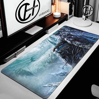 World of Warcraft Lich King-muismat voor pc, HD-anime gamingaccessoires, toetsenbord- en muismat voor laptop, XXL gamekast-bureaumatkleed