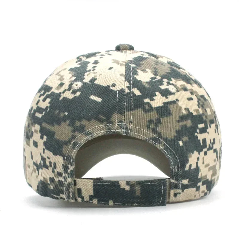 Casquettes de baseball camouflage pour homme, casquette tactique anti-UV, ajustable, style militaire, camouflage, airsoft, chasse, camping, randonnée, pêche