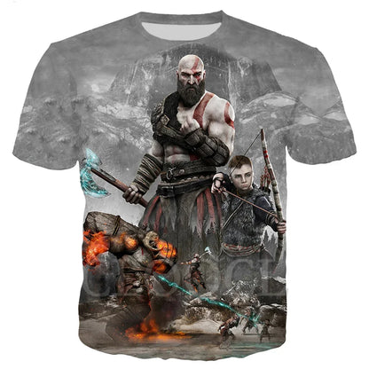 Games Kratos God of War póló, női és férfi kapucnis pulóver, 3D-nyomtatott joggingnadrág, harcos pulóver, alkalmi cipzáras kapucnis kabát