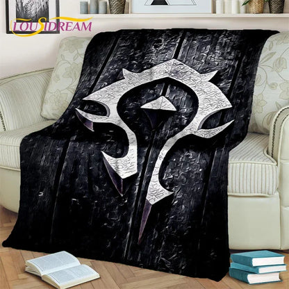 3D World of Warcraft-spil WOW Lich King DH-tæppe, blødt tæppe til hjemmet, soveværelset, sengen, sofaen, picnic, rejser, kontoret og børn