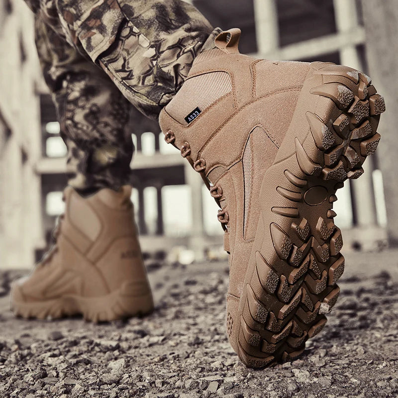 Chaussures de neige antidérapantes pour hommes, bottines montantes à plateforme, confortables et chaudes, bottes d'hiver pour hommes, bottes de couture dans le désert