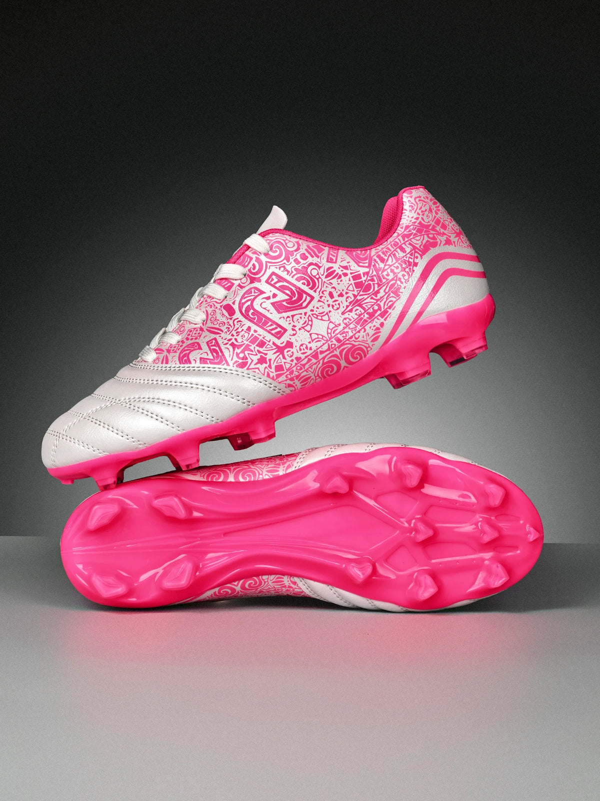 Chaussures de football AG FG pour hommes, tige en PU souple, structure de crampons renforcée, pour adultes, pour les matchs et entraînements de football en plein air sur pelouse.