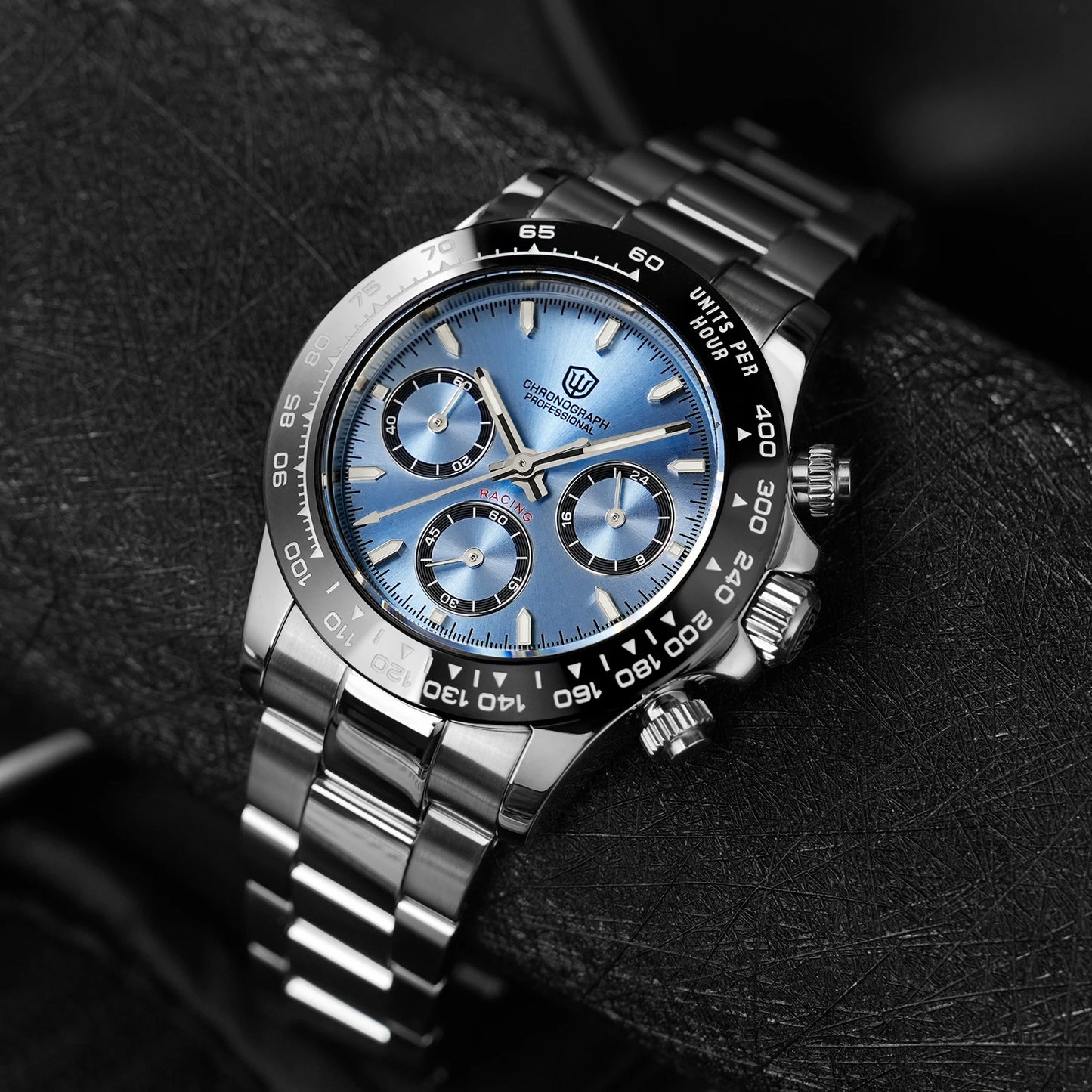 Watchdives WD16500 V2 Quartz Watch VK63 Sweep Sports Chronograph Watches Sapphire AR Coating BGW9 Luminous Waterproof Watches