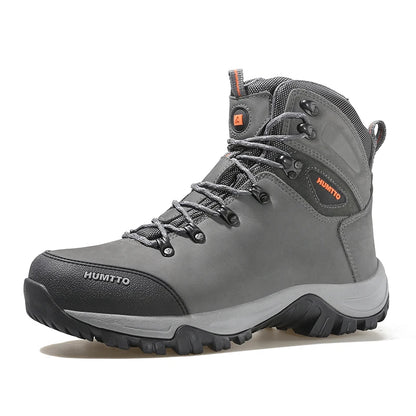 HUMTTO Buty trekkingowe męskie wodoodporne buty myśliwskie taktyczne pustynne buty bojowe za kostkę do trekkingu dla mężczyzn i kobiet ciepłe skórzane sneakersy