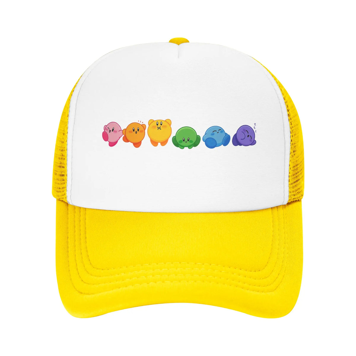 Suaugusiųjų „Kirbys Rainbow“ trukerių kepurės, vintage tinklinės beisbolo kepurės, „snapback“ kepurės, „dad hat“ kepurės, saulės kepurės, kvėpuojančios sportinės kepurės, didmeninė prekyba, naujos