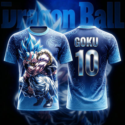 2026 Summer Dragon Ball Gogeta Blue 3D Print Jersey Men Breathable Outdoor Sports Anime Unisex Streetwear Causal Short Sleeve