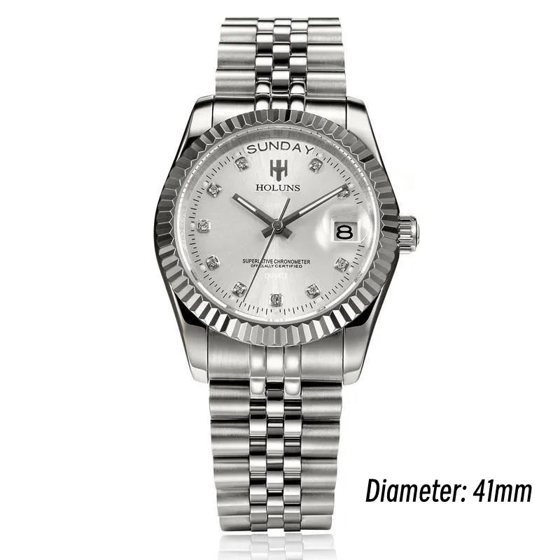 Holuns Luxury Classic 36/41 mm-es arany férfi karóra, japán MIYOTA kvarc szerkezet, rozsdamentes acél, klasszikus üzleti karóra, vízálló