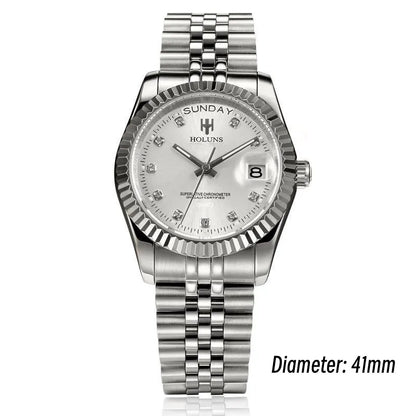 Holuns Luxury Classic 36/41 mm-es arany férfi karóra, japán MIYOTA kvarc szerkezet, rozsdamentes acél, klasszikus üzleti karóra, vízálló