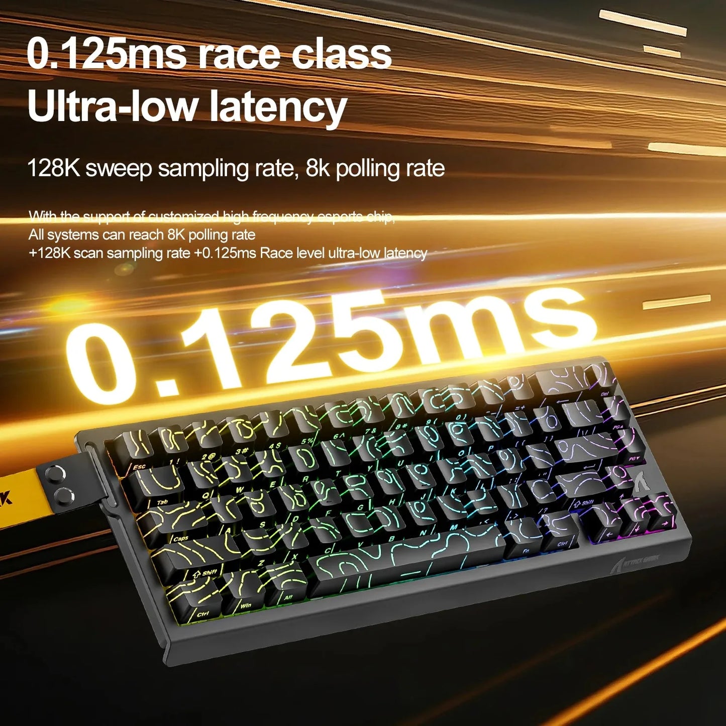 Attack Shark X68 He Gaming Keyboard Magnetic Mechanical Wired for Pro Gaming 0.01mm Rapid Trigg 8000Hz 128K Rate