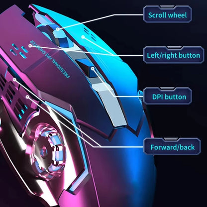 Kabellose Bluetooth-Maus 2.4G USB Mecha Gaming-Maus, wiederaufladbar, leise, mit Hintergrundbeleuchtung, ergonomische Büromaus, Gaming-Zubehör