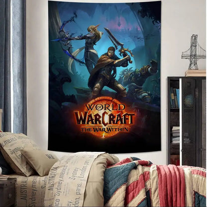 Vruća igra World of Warcraft, veliki zidni tapiserija s printom, jeftini hipi zidni ukrasi, boemski zidni tapiserije, mandala, kućni dekor