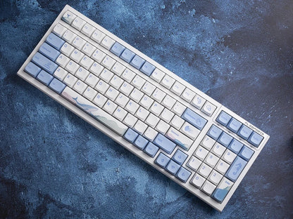 133 Keys XDA Profile Keycap Ocean Whale Theme PBT Keycaps For MX Switch Mechanical Keyboard Dye Sublimation Blue White Key Caps