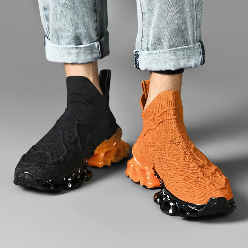 chaussure homme Baskets blanches de luxe pour hommes, chaussures de course décontractées, mocassins à la mode