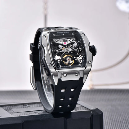 PAGANI DESIGN 42 mm-es új Alien modell, átlátszó hátlapos, átlátszó szerkezetű luxus férfi karóra, zafírüveges, automata férfi karóra