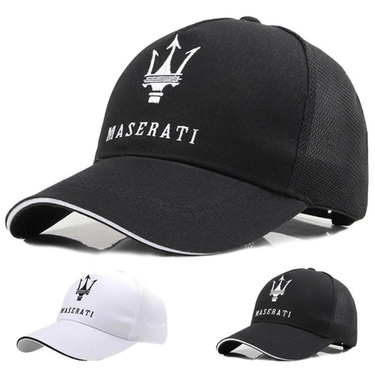 Für Maserati Baseballcaps für Herren und Damen, bestickt, verstellbar, Hip-Hop-Sonnenhut für Outdoor-Sport, Wandern, Laufen, aus Baumwolle, Geschenk, Radkappe