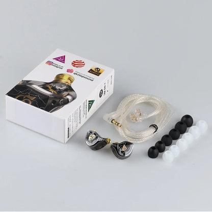 Słuchawki douszne QKZ x HBB z membraną 10 mm pokrytą tytanem, słuchawki monitorowe douszne, słuchawki Hi-Fi IEM, słuchawki sportowe do użytku na świeżym powietrzu