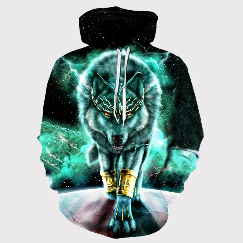 Majice s kapuljačom s 3D printom vuka za muškarce i žene, modne ležerne oversize pulover hoodice, hip-hop Harajuku streetwear