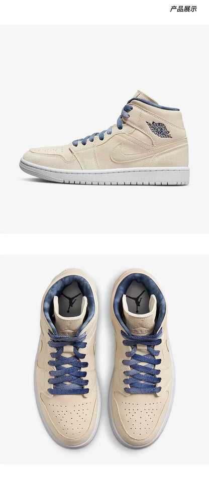Oficiální originální dámské ležérní odolné vysoké tenisky Nike Air Jordan 1 DM9126-104