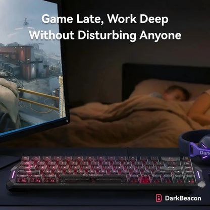 DarkBeacon Blade 68 RGB Silent Mechanical Gaming Keyboard Hot Swappable Wired N-Key Rollover 65% Compact Keyboard for PC Gamer