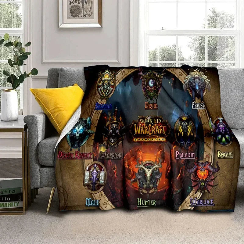 3D World of Warcraft-spil WOW Lich King DH-tæppe, blødt tæppe til hjemmet, soveværelset, sengen, sofaen, picnic, rejser, kontoret og børn