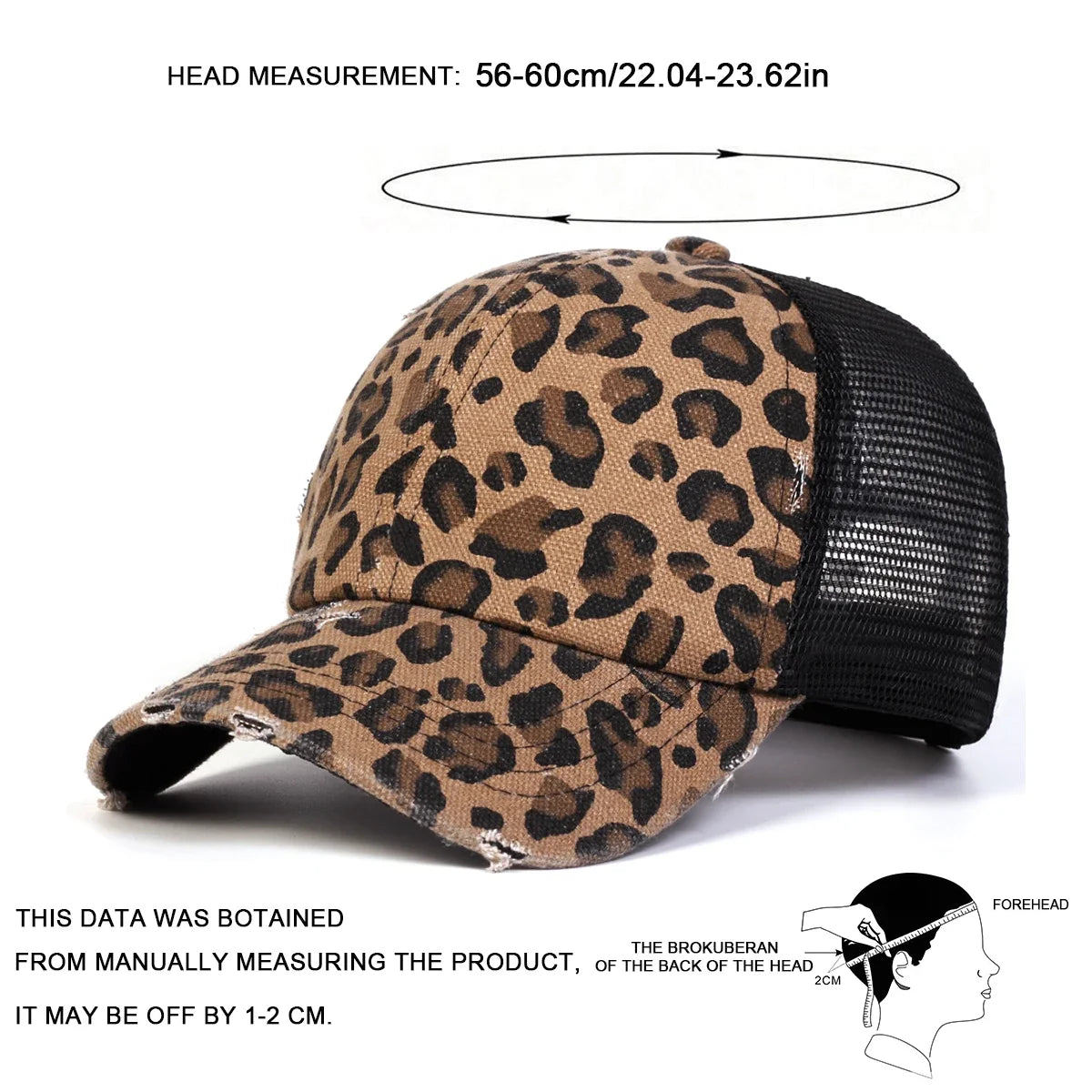 Șepci de baseball unisex cu imprimeu leopard, broderie cu găuri, pentru primăvară și toamnă, pentru activități în aer liber, reglabile, casual, cu protecție solară, șepci sportive