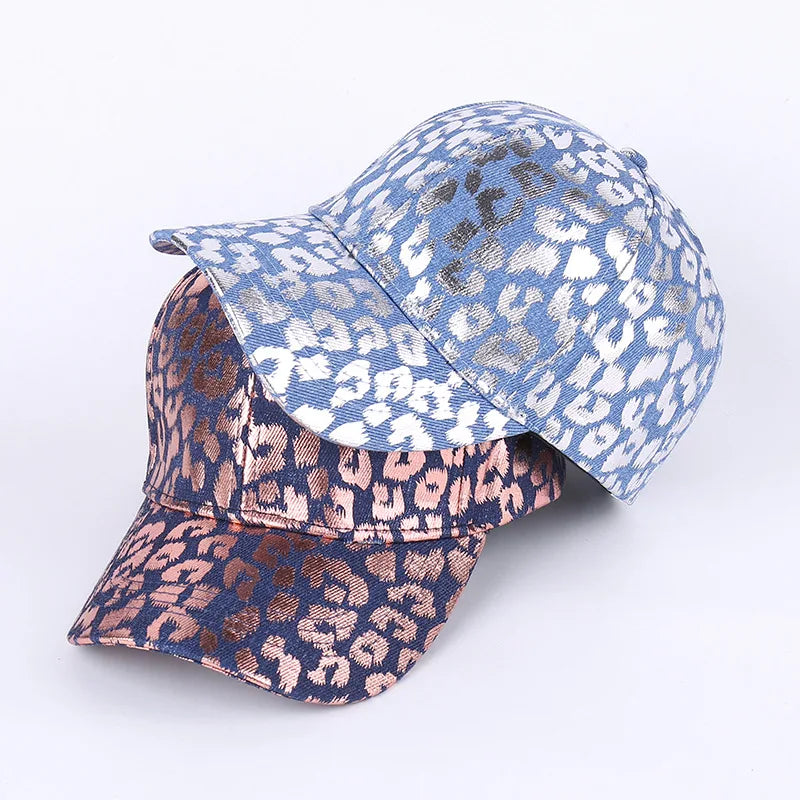 Leopard Print Plain Color Baseball Cap Breathable Sunshade Warm Couple Hat For Forthe four seasons