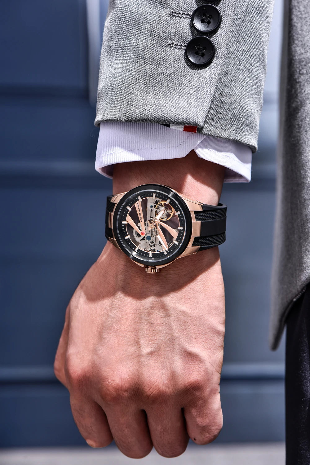 Herrenuhr PAGANI DESIGN – Mechanisches Automatik-Luxusmodell, durchbrochenes Zifferblatt, Saphirglas mit Antireflexbeschichtung, wasserdicht, leuchtende Zeiger – Geschenkidee für Herren