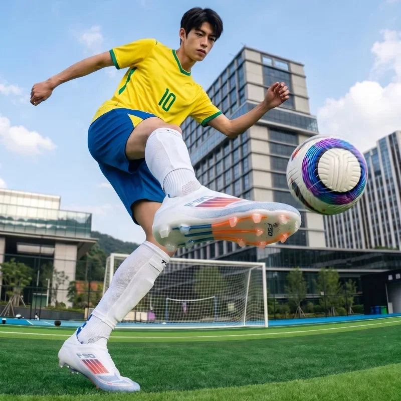 Chaussures de football pour hommes, crampons pour terrain synthétique, antidérapantes, résistantes à l'usure, respirantes, légères, pour entraînement sur gazon artificiel en extérieur.