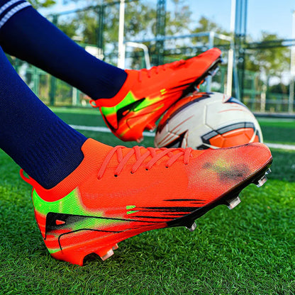 Chaussures de Football professionnelles à fond FG pour hommes, chaussures d'entraînement confortables et durables pour adultes, chaussures de Football à lacets pour adolescents