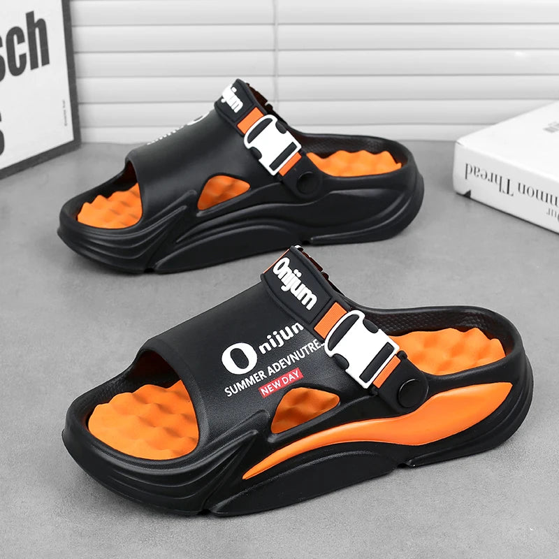 Pantoufles de Massage d'été pour hommes, sandales d'extérieur, plage, diapositives d'intérieur confortables, sabots d'eau, chaussures décontractées, pantoufles de maison pour hommes et femmes
