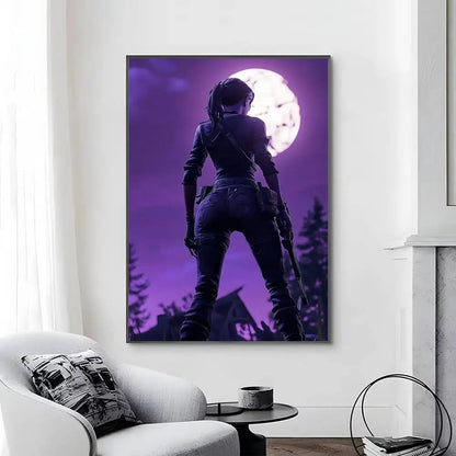 Game-F-F-Fortnites Poster, selbstklebend und wasserfest, ideal für Wohnzimmer, Schlafzimmer und Bar-Dekoration