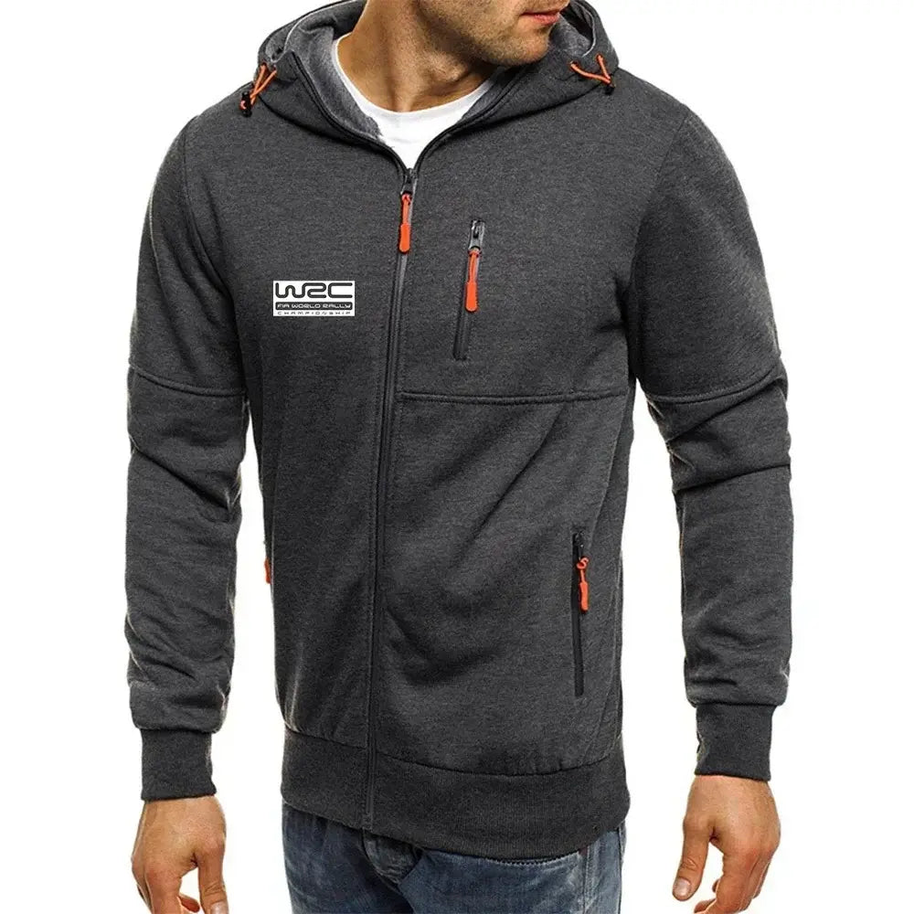 New Spring Autumn Men's World Rally Championship WRC Logo Printing Fashion Hooded Streetwear Casual Zipper High Quality Hoodies, Produit gaming premium Fraquane
