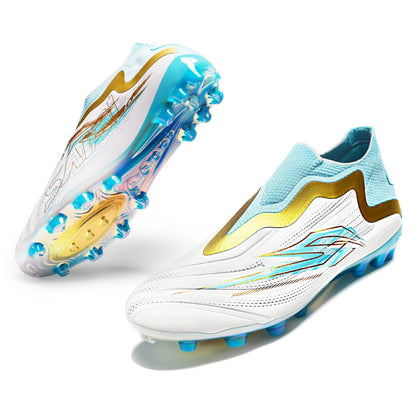 Chaussures de football pour adultes, crampons AG FG, légères, antidérapantes, avec longues pointes, résistantes à l'usure, pour terrain de gazon extérieur.