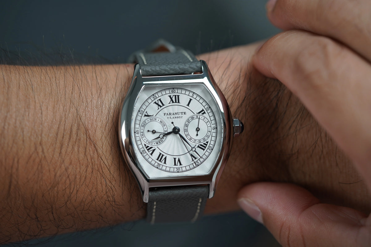 FARASUTE 36 mm-es luxus retro férfi kvarcóra VH64 szerkezetű, rozsdamentes acélból készült sportos divatóra zafírüveggel, vízálló Relogio