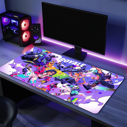 Game F-Fortnite Survival Battle Mauspad, große Schreibtischmatte, ergonomische Tastatur- und Büromatte aus Gummi für PC, rutschfest, ausfranssicher, individuell anpassbar für Zuhause