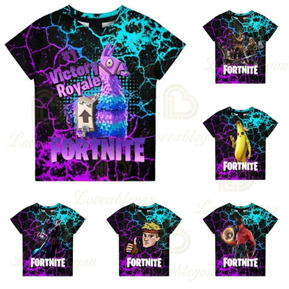 Fortnite Victory Royale Ninja Fashion 3D-T-Shirts, Sommer-Kurzarm, Kinderkleidung, Cartoon-Print, Babykleidung, Kinder-T-Shirt