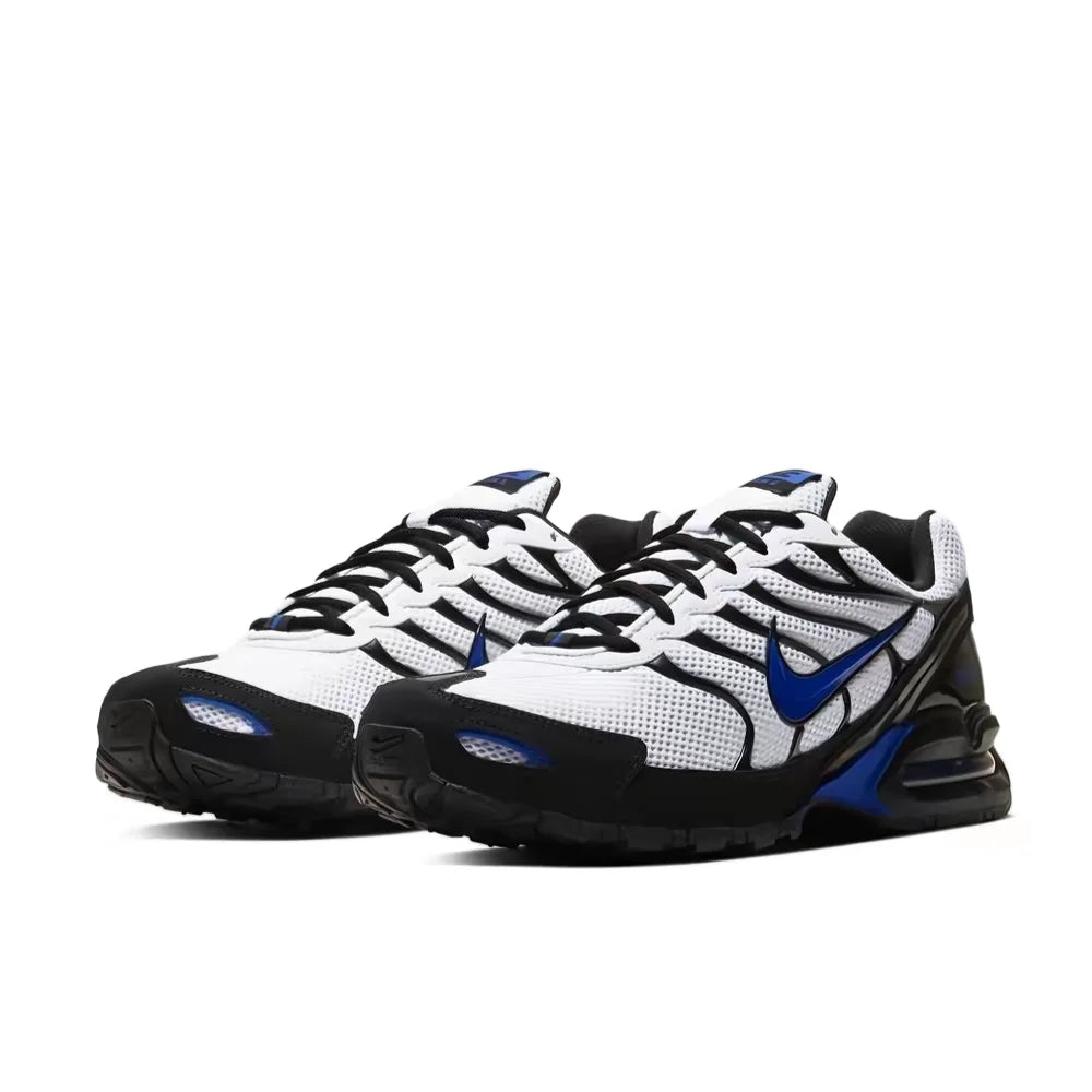 Pánské nízké tréninkové běžecké boty Nike Air Max Torch 4 – černá/bílá/modrá, prodyšný střih, celodenní pohodlí CW7026-100