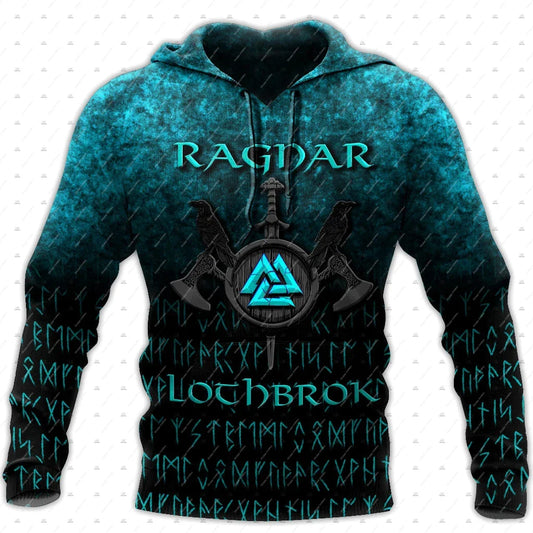 Custom Name Valhalla God Odin Warrior Wolf Fenrir Tattoo Vintage Retro Unisex 3DPrint Harajuku Pullover Casual Jacket Hoodies 32