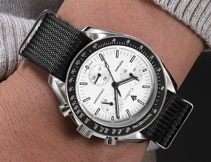 CADISEN Új férfi karórák Luxus kvarc karóra férfiaknak Zafír AR bevonatú üveg Vászon VK68 Speed Chronograph Automatikus