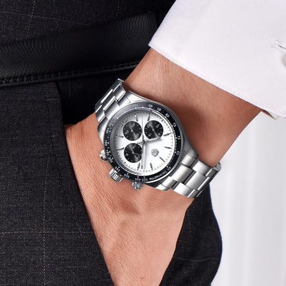 Rolls Timi Panda Men’s Watches – Quartz chronograph, luxury model, sapphire crystal with anti-reflective coating, water-resistant, sporty style